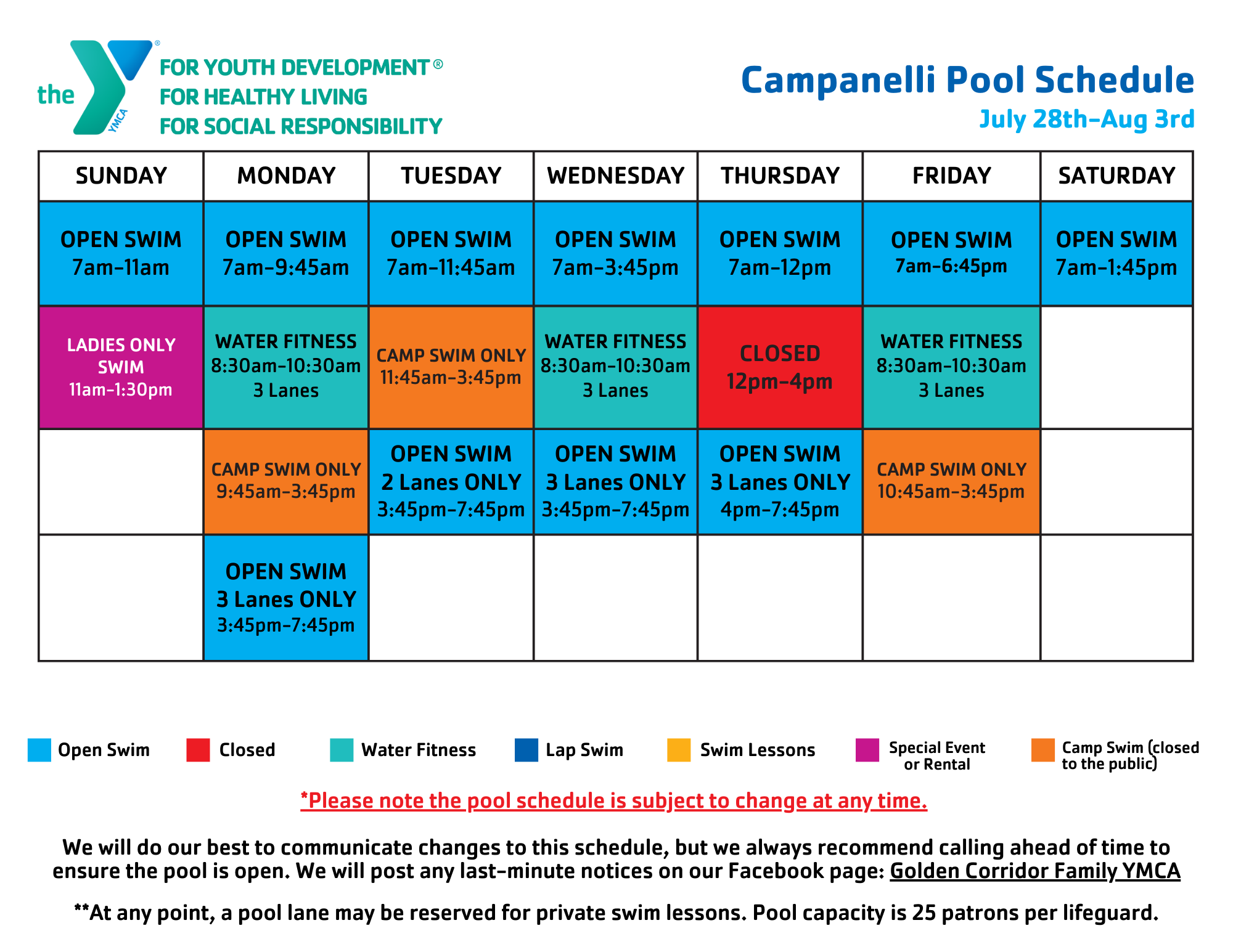 Pool Schedules